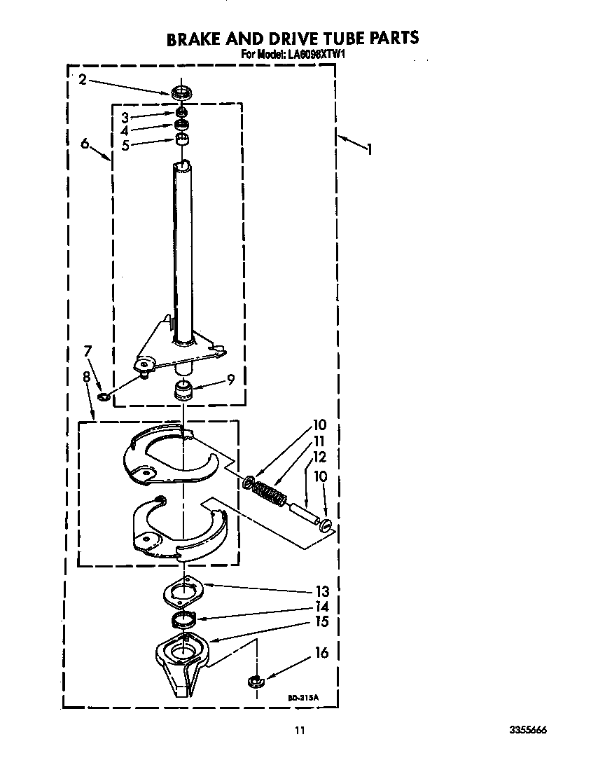 Brake and drive tube