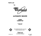 Whirlpool LA6800XTW1 front cover diagram