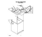 Whirlpool LA6800XTW1 top and cabinet diagram