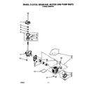 Whirlpool LA6800XTW1 brake, clutch, gearcase, motor and pump diagram