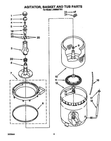 Agitator, basket and tub