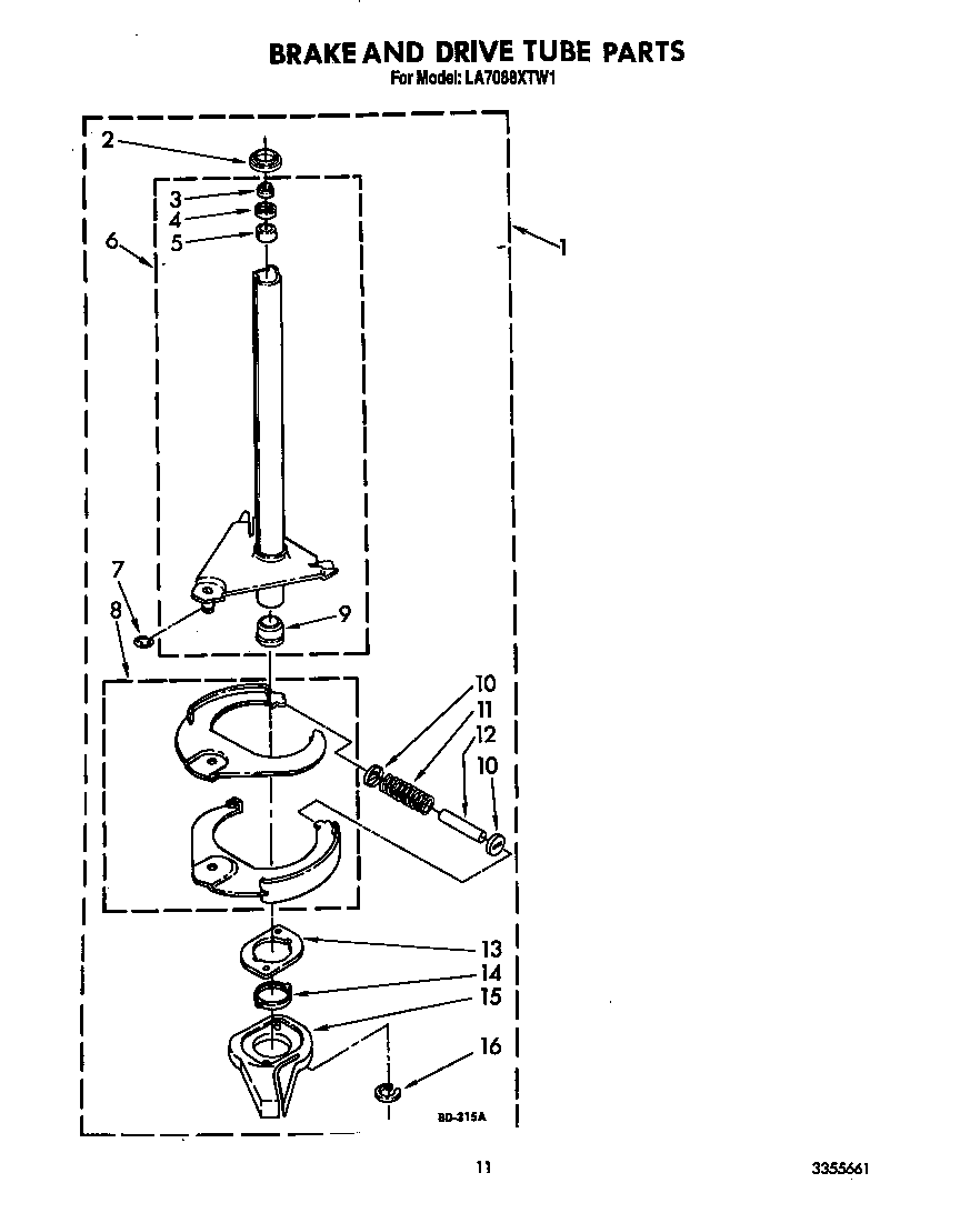 Brake and drive tube