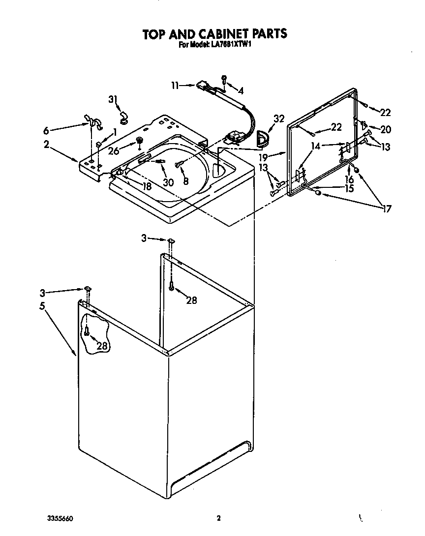 Top and cabinet