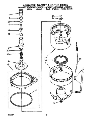 Agitator, basket and tub