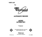Whirlpool LA7900XTW1 front cover diagram