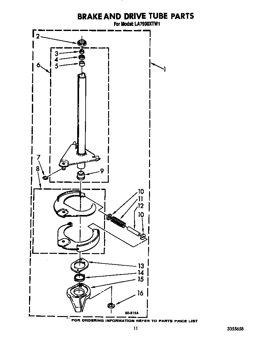 BRAKE AND DRIVE TUBE