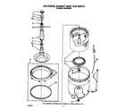 Whirlpool LA8580XWW2 agitator, basket and tub diagram