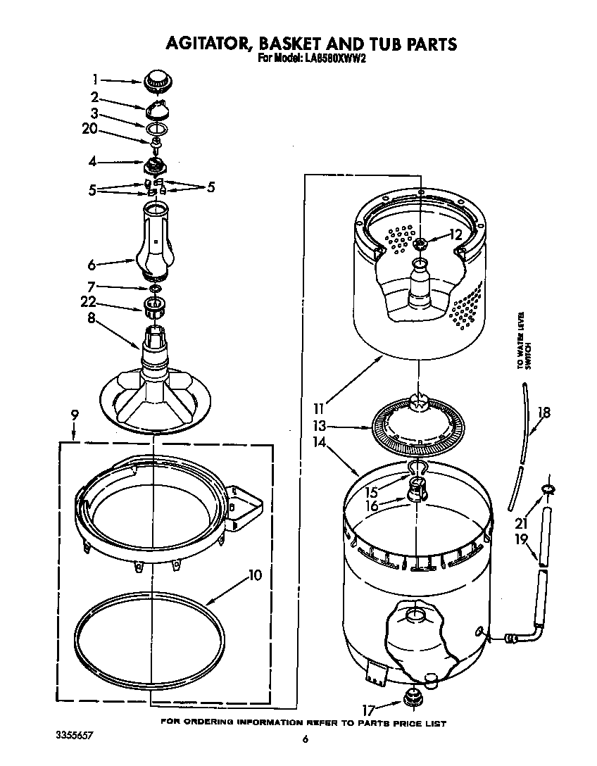 Agitator, basket and tub