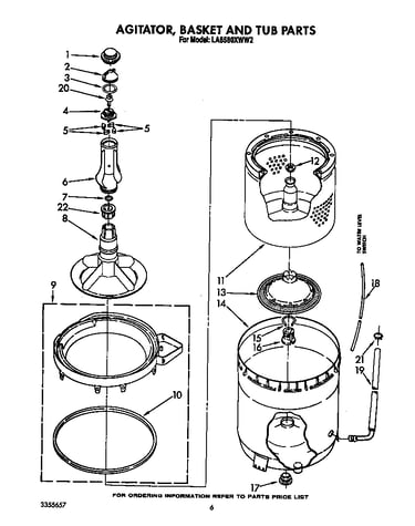 Agitator, basket and tub