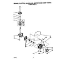 Whirlpool LA8800XTW1 brake, clutch, gearcase, motor and pump diagram