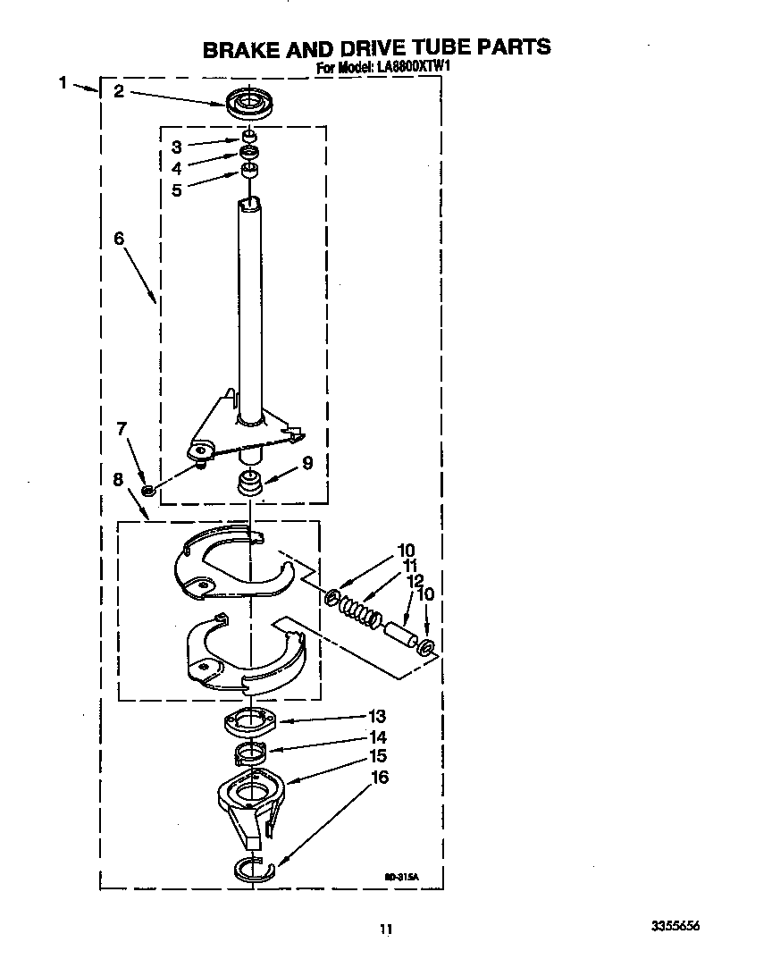 Brake and drive tube