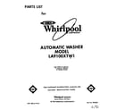 Whirlpool LA9100XTW1 front cover diagram