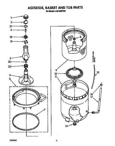 Agitator, basket and tub