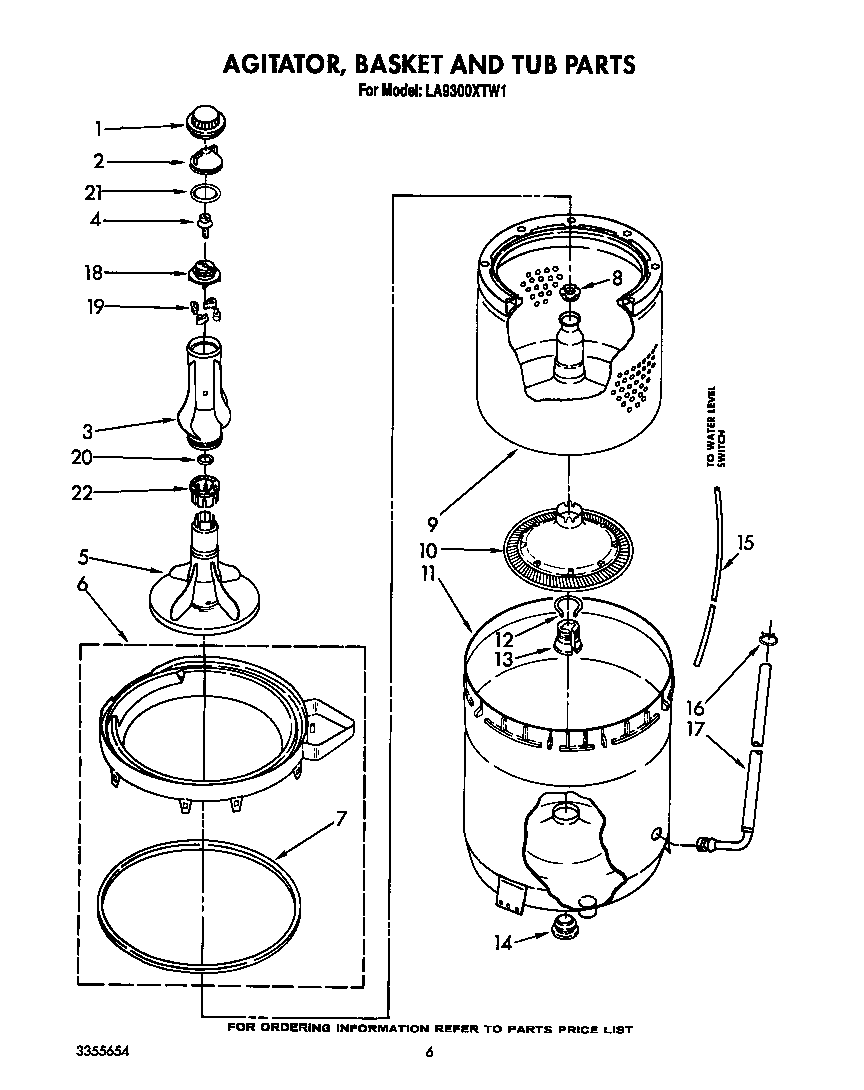 Agitator, basket and tub