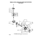 Whirlpool LA9300XTW1 brake, clutch, gearcase, motor and pump diagram