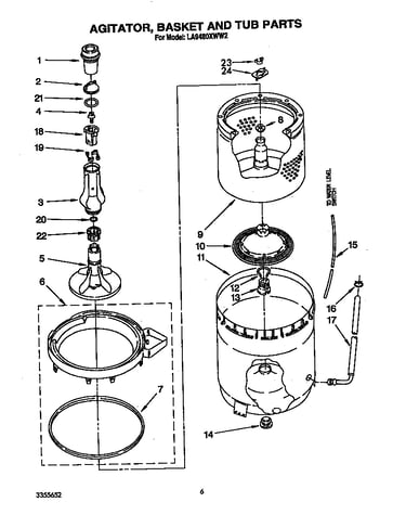 Agitator, basket and tub