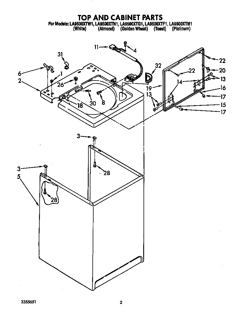 Top and cabinet