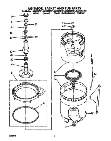 Agitator, basket and tub