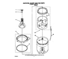 Whirlpool LA3400XTW1 agitator, basket and tub diagram