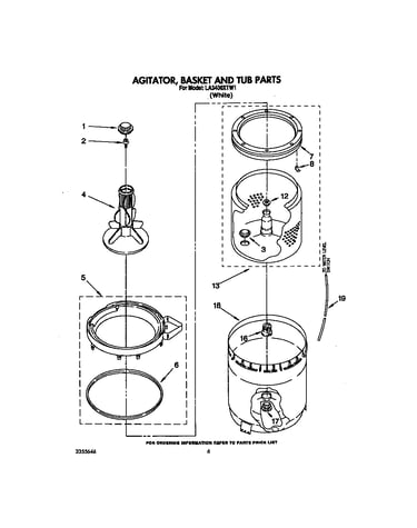 Agitator, basket and tub