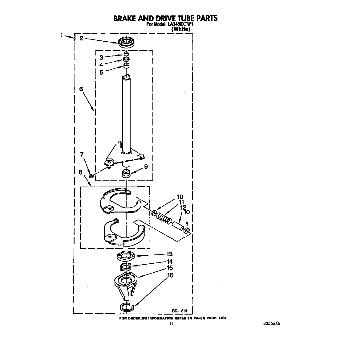 Brake and drive tube
