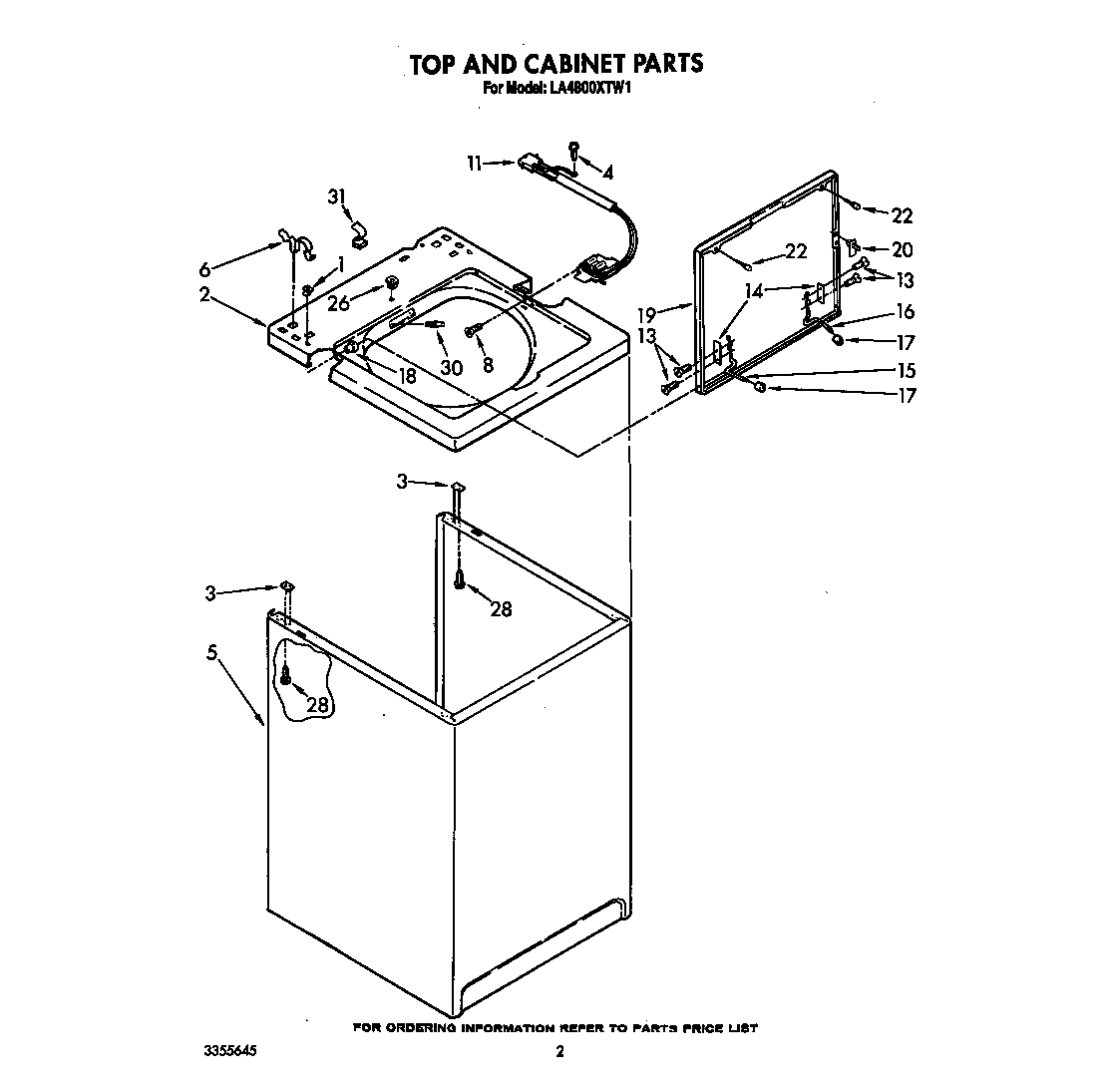 Top and cabinet