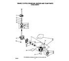 Whirlpool LA4800XTW1 brake, clutch, gearcase, motor and pump diagram