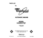 Whirlpool LA5400XTW1 front cover diagram