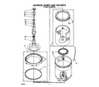 Whirlpool LA5430XTW1 agitator, basket and tub diagram