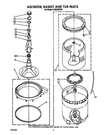 Agitator, basket and tub