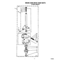 Whirlpool LA6040XTW1 brake and drive tube diagram