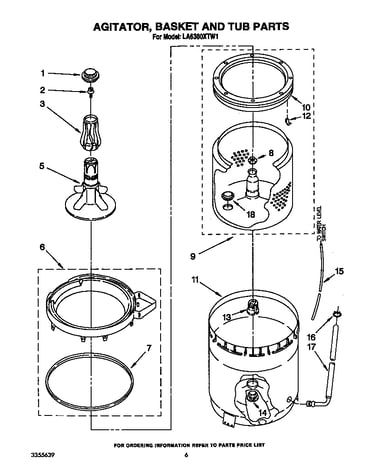 Agitator, basket and tub