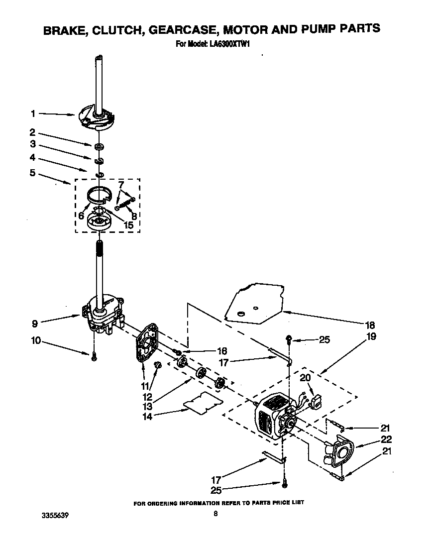 BRAKE, CLUTCH, GEARCASE, MOTOR AND PUMP