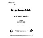KitchenAid KAWE560WWH1 front cover diagram