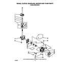 KitchenAid KAWE742WWH1 brake, clutch, gearcase, motor and pump diagram