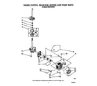 KitchenAid KAWE764WWH1 brake, clutch, gearcase, motor and pump diagram