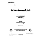 KitchenAid KAWE760WAL1 front cover diagram