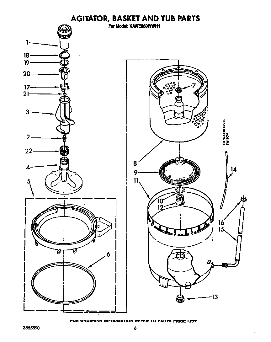 AGITATOR, BASKET AND TUB