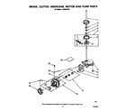 Whirlpool LC4500XTW1 brake, clutch, gearcase, motor and pump diagram