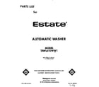 Estate TAWL610WW1 front cover diagram