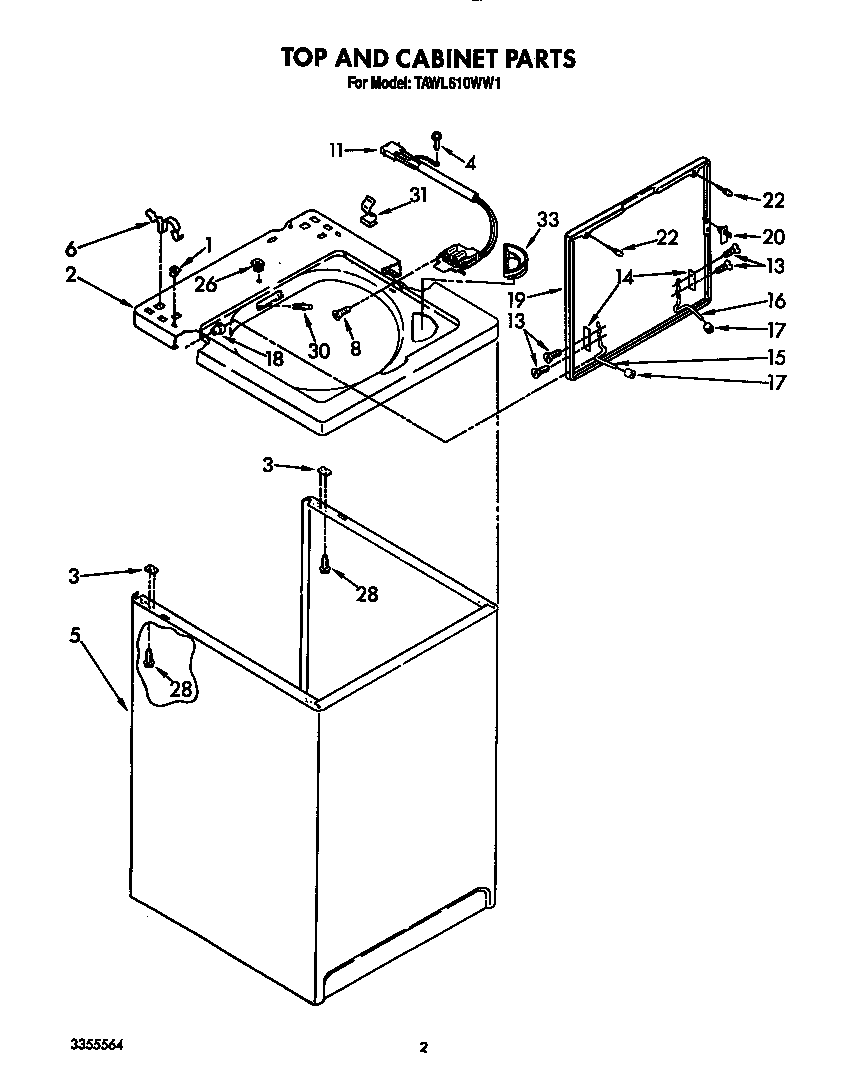 Top and cabinet