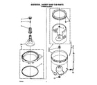 Roper AL5143VW1 agitator, basket and tub diagram
