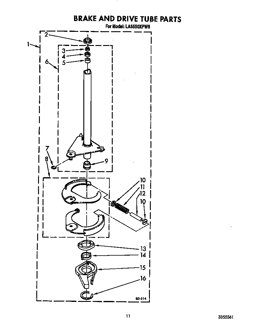 Brake and drive tube