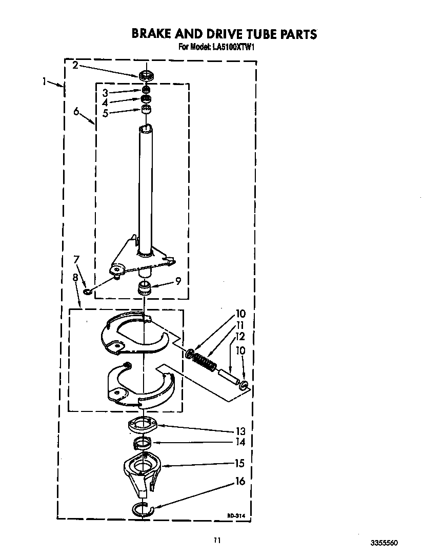 Brake and drive tube