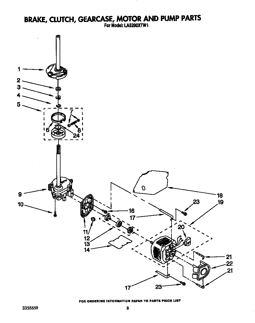 BRAKE, CLUTCH, GEARCASE, MOTOR AND PUMP