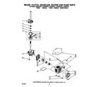 Whirlpool LA5300XTW1 brake, clutch, gearcase, motor and pump diagram