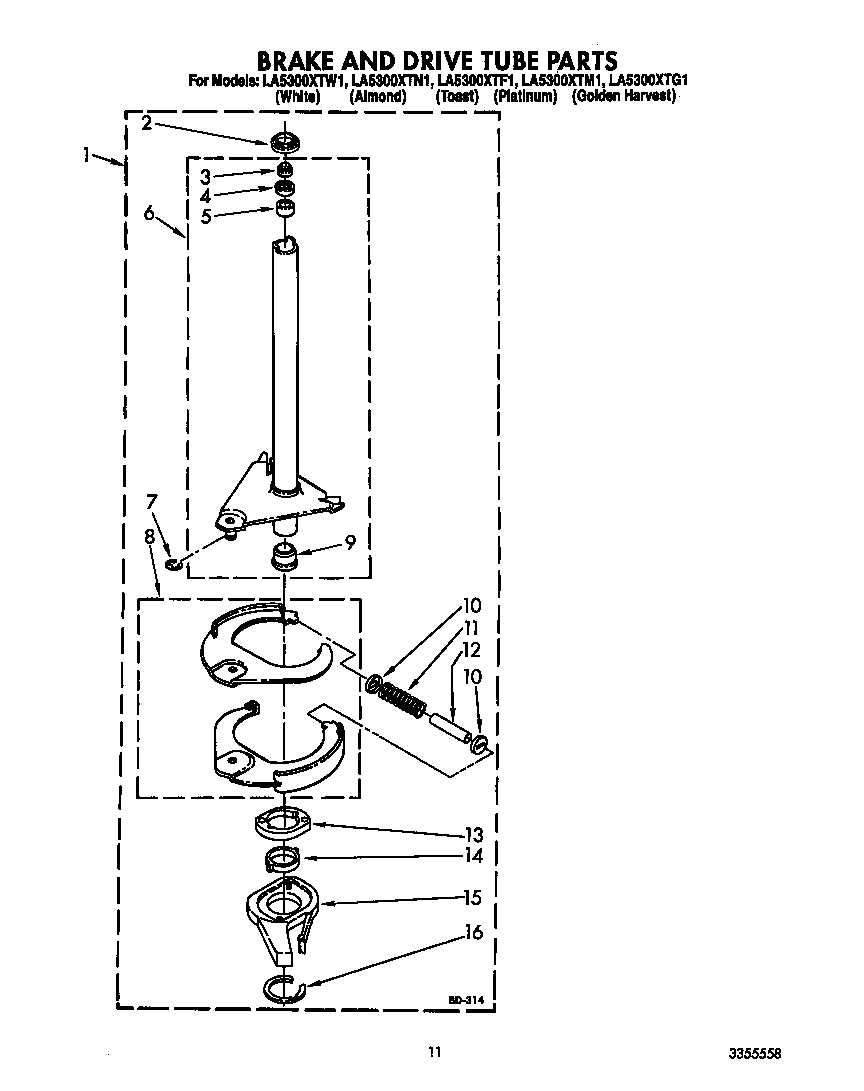 Brake and drive tube