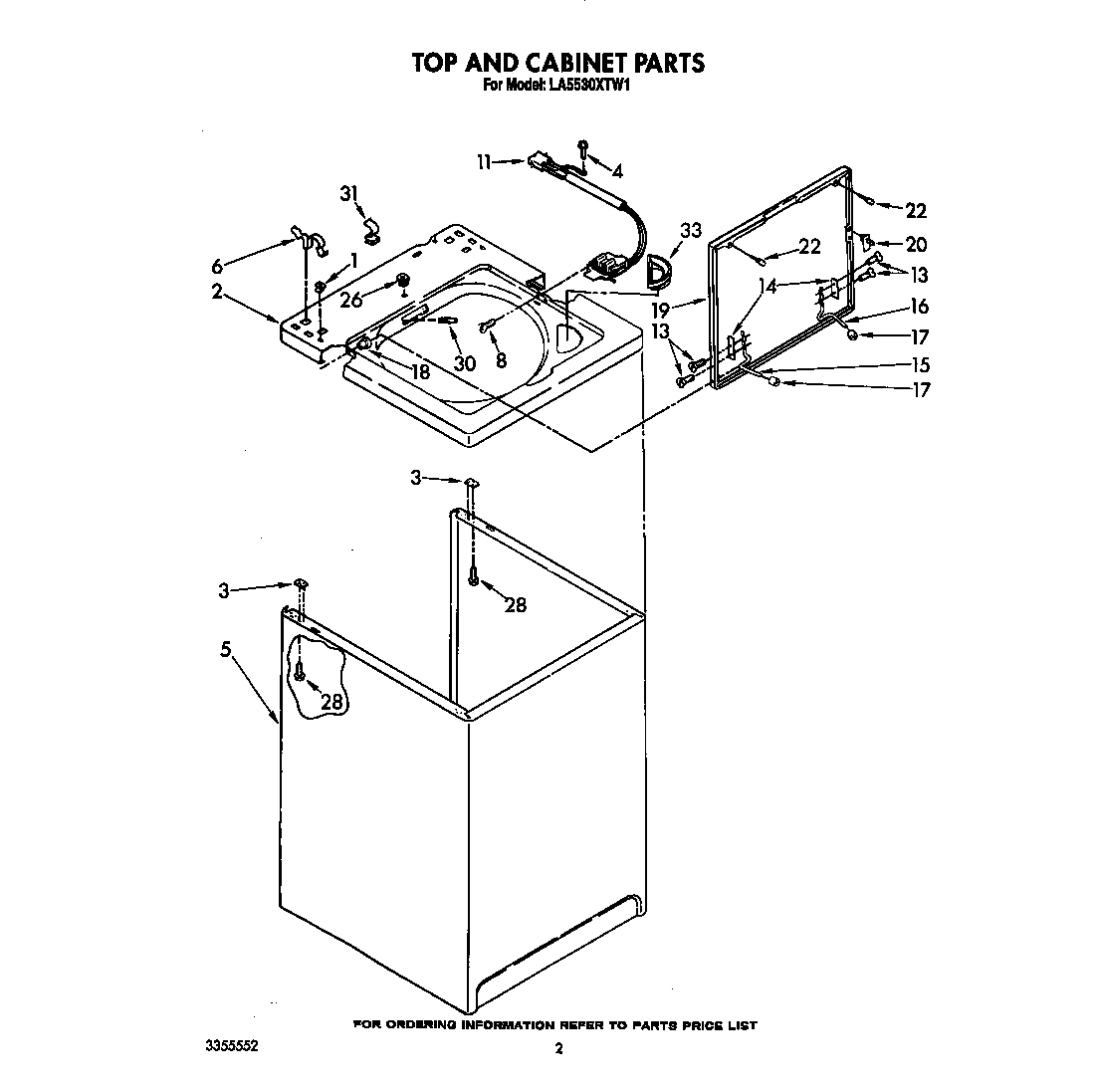 Top and cabinet