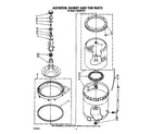 Whirlpool LA5530XTW1 agitator, basket and tub diagram