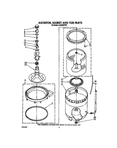 Agitator, basket and tub